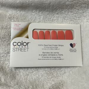 Color Street Nail Polish Strips - Caribbean Coral Orangey Pink Solids New Sealed